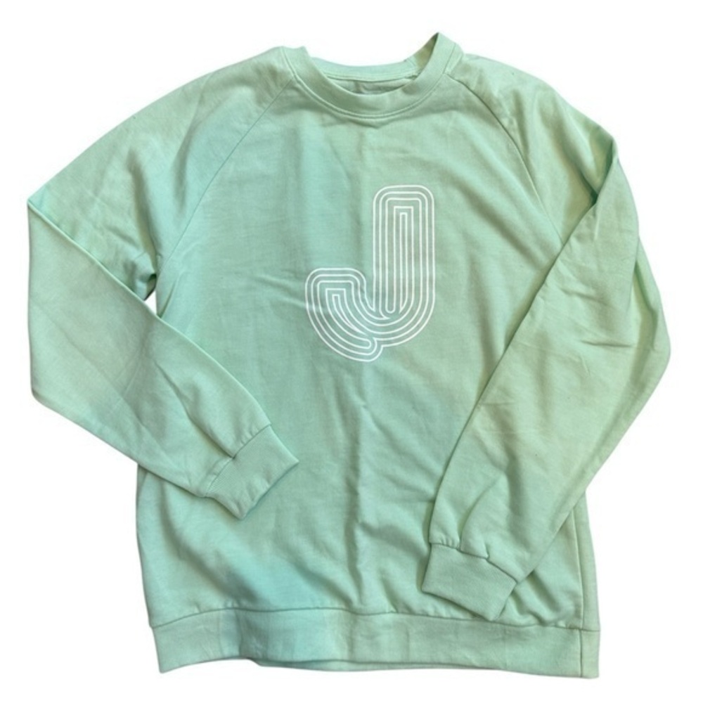 Mint Green Sweatshirt with Graphic Design